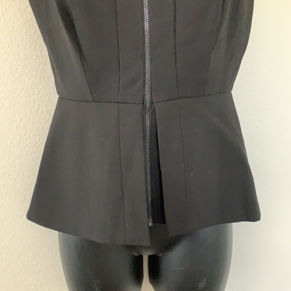 BCBG MaxAzria Raegan Black Peplum Zip Front Double Strap Tank Top - Picture 4 of 11